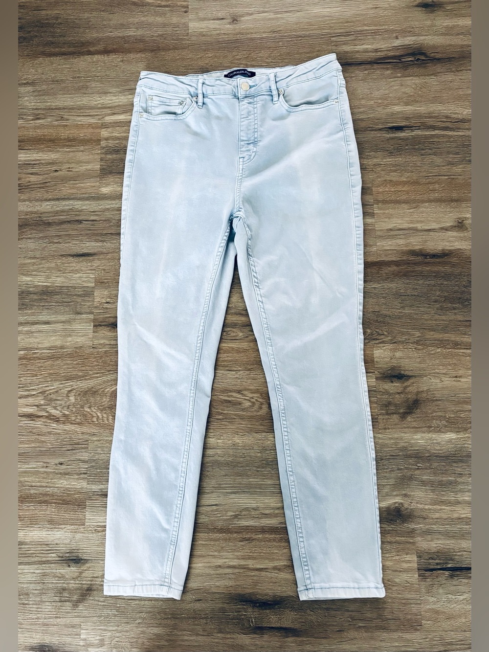 Calvin Klein size 12 Jeans high rise waist skinny fit ankle length. Preloved.